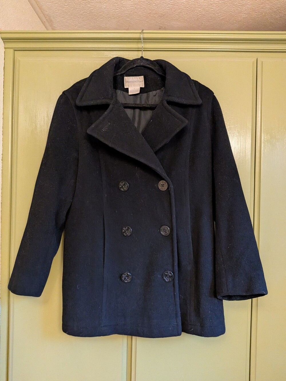 Classic Women's Wool Black Peacoat Jacket